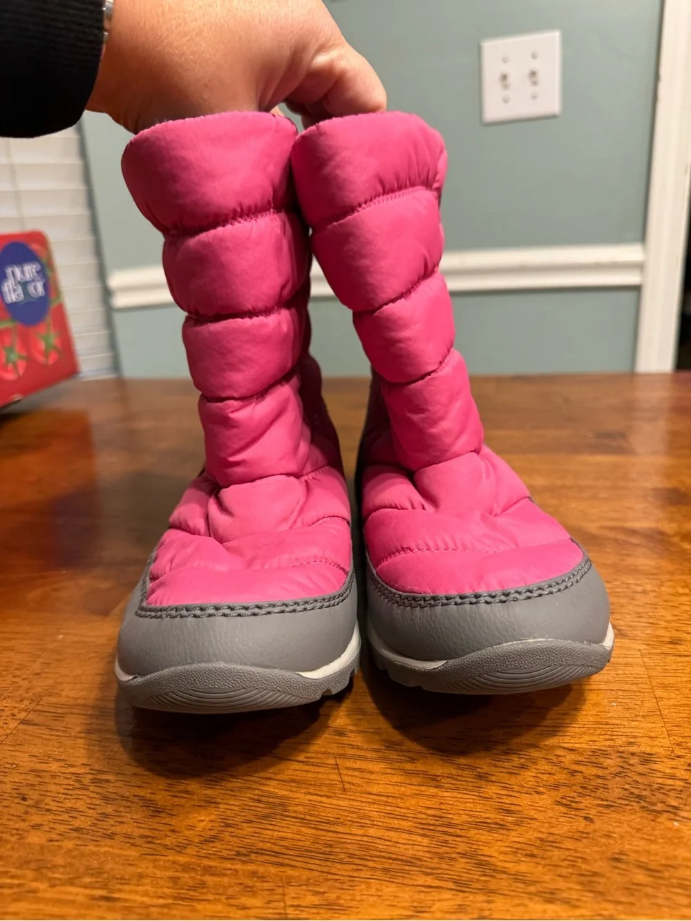 SOREL Kids Whitney Mid Waterproof Winter Boots Pink Ice/Quarry Size 6